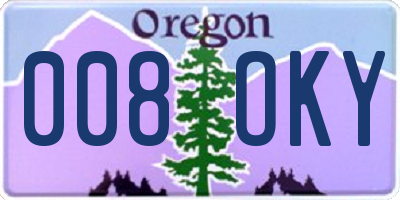 OR license plate 008OKY