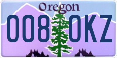 OR license plate 008OKZ