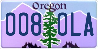 OR license plate 008OLA