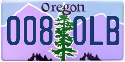 OR license plate 008OLB