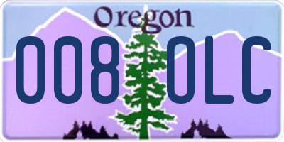 OR license plate 008OLC
