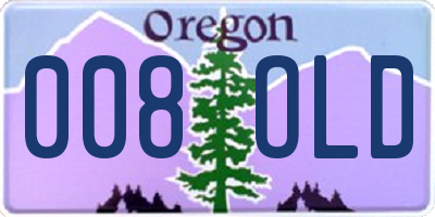 OR license plate 008OLD
