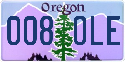 OR license plate 008OLE