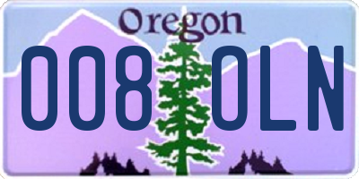 OR license plate 008OLN