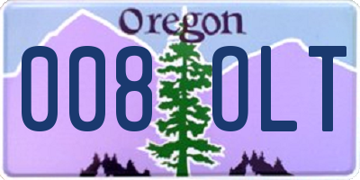 OR license plate 008OLT