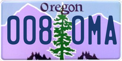OR license plate 008OMA