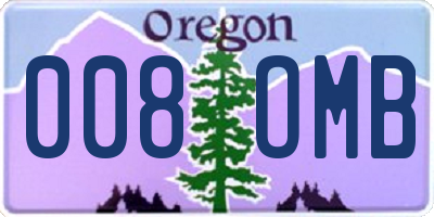 OR license plate 008OMB