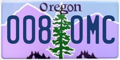 OR license plate 008OMC