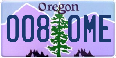 OR license plate 008OME