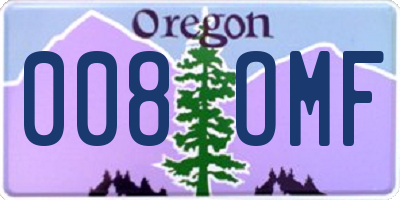 OR license plate 008OMF
