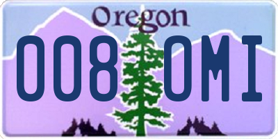OR license plate 008OMI