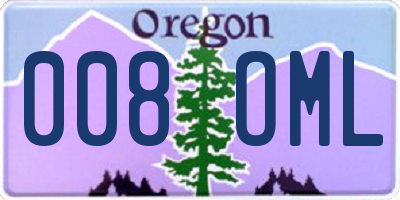 OR license plate 008OML