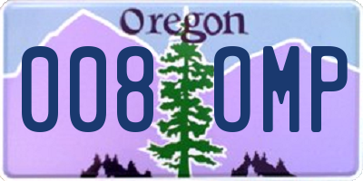 OR license plate 008OMP