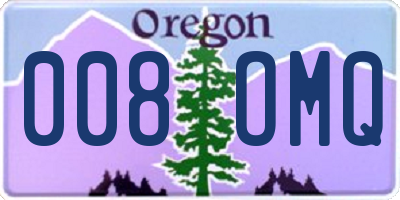 OR license plate 008OMQ