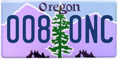 OR license plate 008ONC
