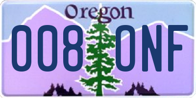 OR license plate 008ONF