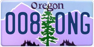 OR license plate 008ONG