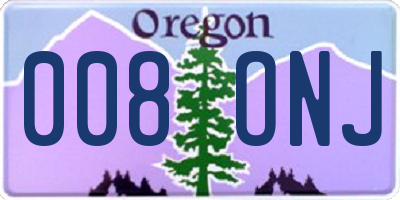 OR license plate 008ONJ