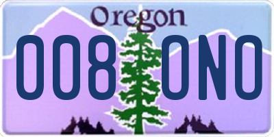 OR license plate 008ONO