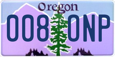 OR license plate 008ONP