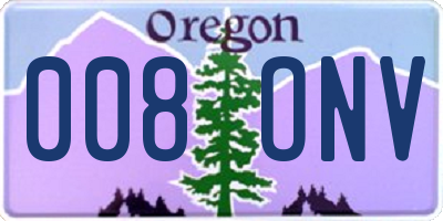 OR license plate 008ONV