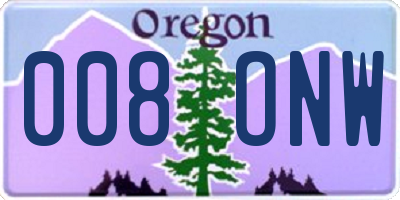 OR license plate 008ONW