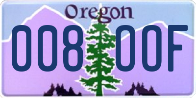 OR license plate 008OOF