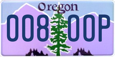 OR license plate 008OOP