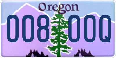 OR license plate 008OOQ