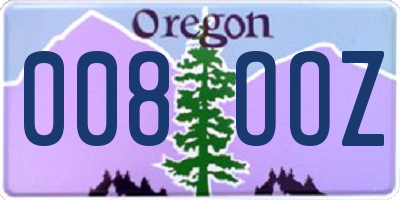 OR license plate 008OOZ