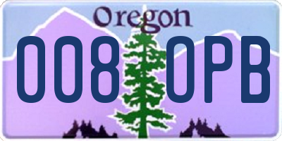 OR license plate 008OPB