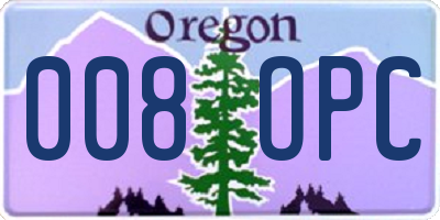 OR license plate 008OPC