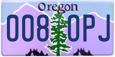 OR license plate 008OPJ