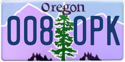 OR license plate 008OPK