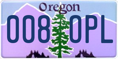 OR license plate 008OPL