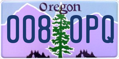 OR license plate 008OPQ