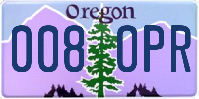 OR license plate 008OPR