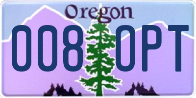OR license plate 008OPT