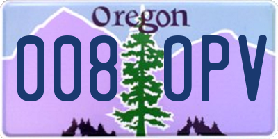 OR license plate 008OPV