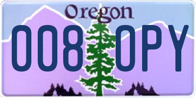 OR license plate 008OPY
