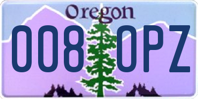 OR license plate 008OPZ