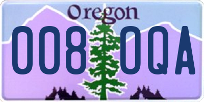 OR license plate 008OQA
