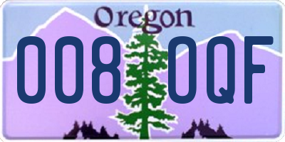 OR license plate 008OQF