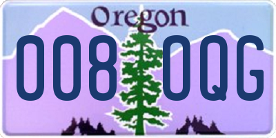OR license plate 008OQG