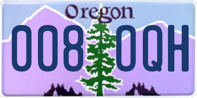 OR license plate 008OQH