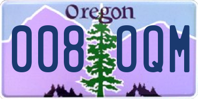 OR license plate 008OQM