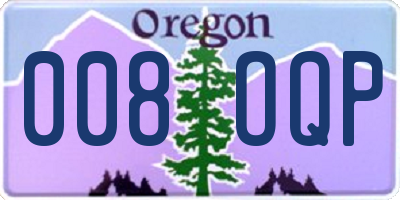 OR license plate 008OQP