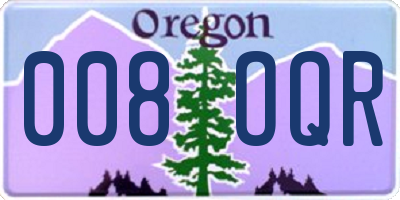 OR license plate 008OQR
