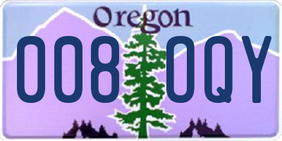 OR license plate 008OQY