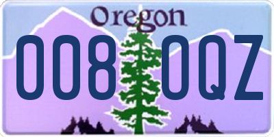OR license plate 008OQZ